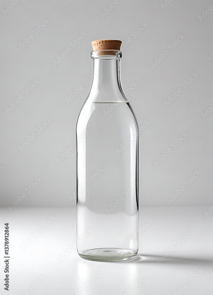 Clear Glass Bottle with Wooden Cork Clear Glass Bottle with Wooden Cork