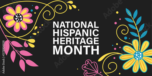 National hispanic heritage month, banner and flyer decoration