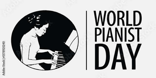 world pianist day, banner and flyer 