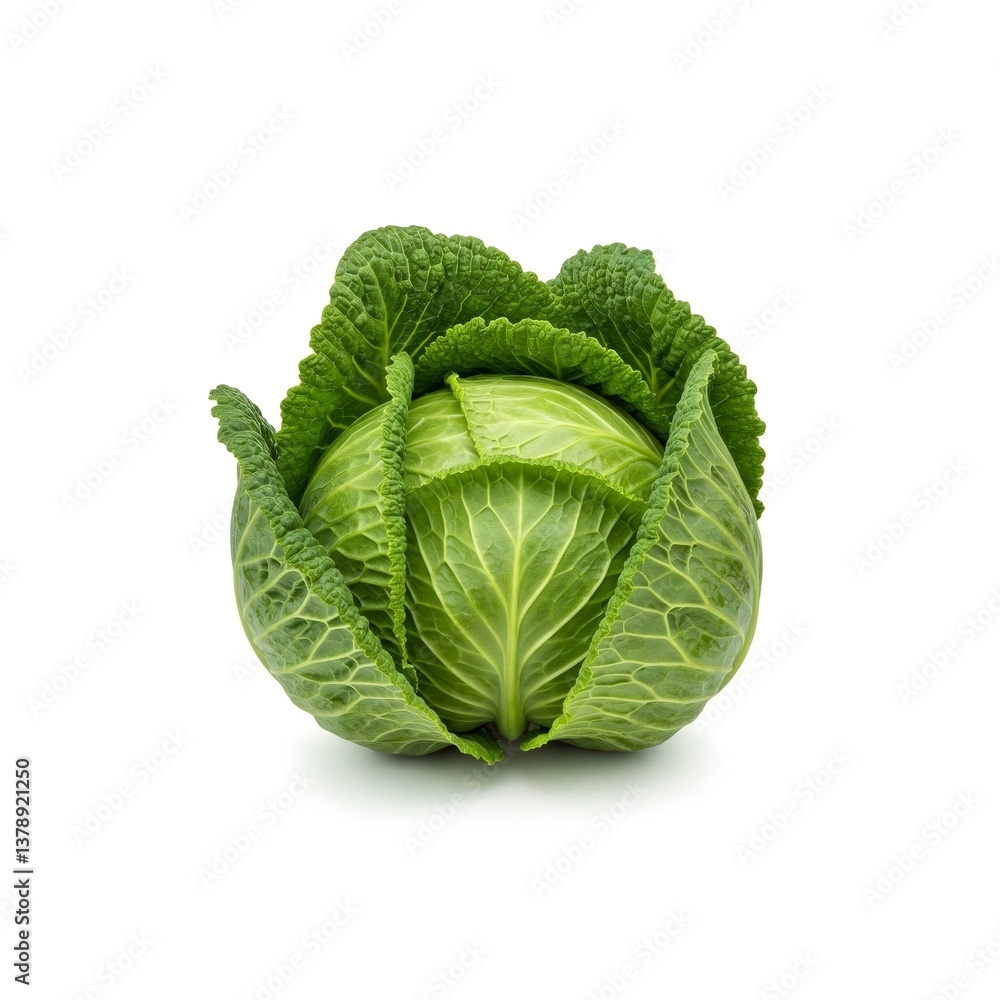 Fototapeta premium Fresh savoy cabbage vegetable isolated on white background