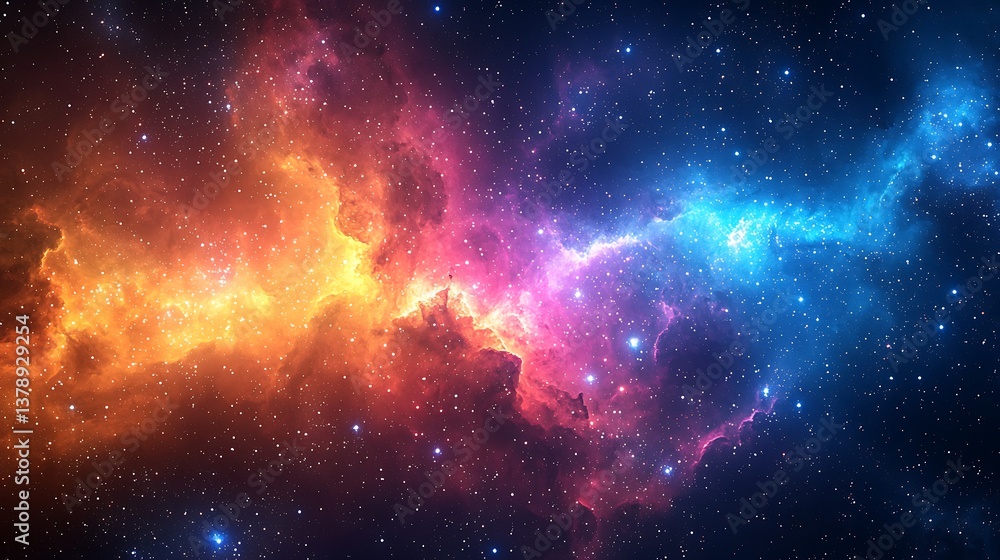 Fototapeta premium Space universe with glowing colorful nebula high resolution wallpaper