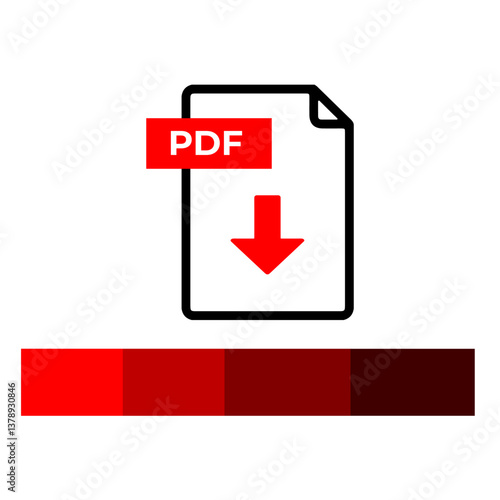 Download document adobe PDF icon with color palette, perfect for poster design, branding, and digital projects. excel. powerpoint. pdf. adobe acrobat. nitro reader. foxit reader
