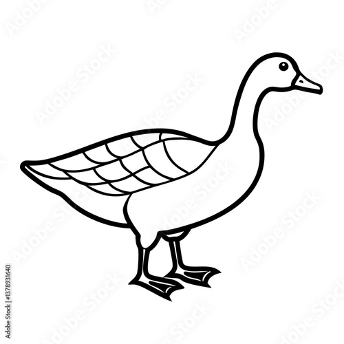 Vector illustration of a duck isolated on a white background