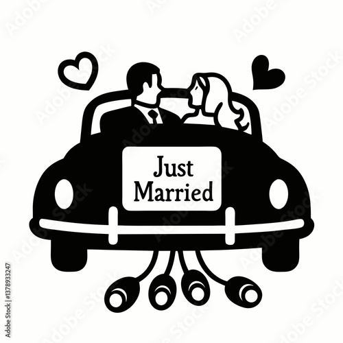 Vector illustration of a taxi and car with a family driving on the road