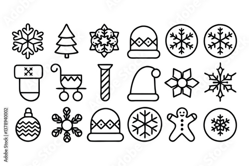 christmas and winter season snowflake editable str