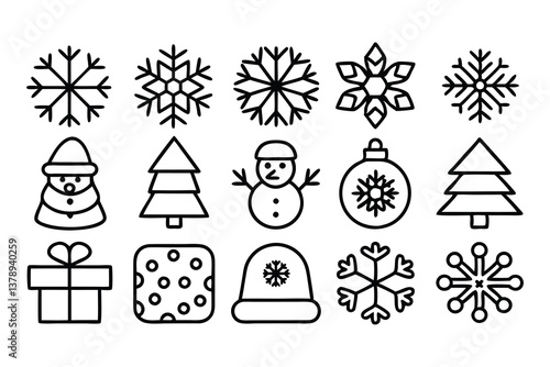 christmas and winter season snowflake editable str