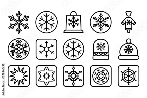 christmas and winter season snowflake editable str