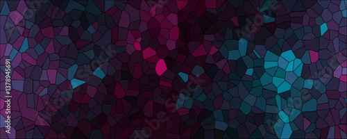 Abstract quartz glass dark mixed colored geometric hexagonal hexagon mosaic cement stone textured background. Colorful dark seamless mosaic stone granite blocks wall texture background abstract design