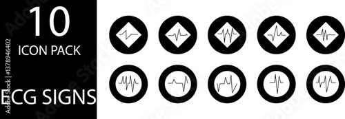 
simple ECG symbol icon set design