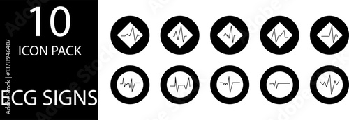 
simple ECG symbol icon set design
