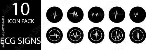 
simple ECG symbol icon set design
