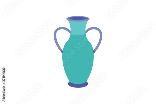 green vase isolated on white