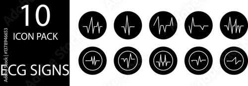 
simple ECG symbol icon set design