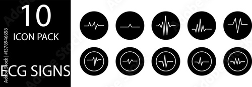 
simple ECG symbol icon set design