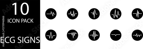 
simple ECG symbol icon set design