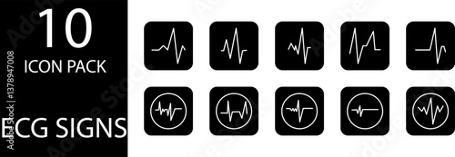 
simple ECG symbol icon set design