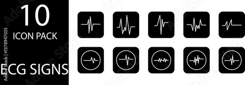 
simple ECG symbol icon set design