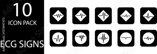 
simple ECG symbol icon set design