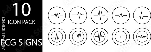 
simple ECG symbol icon set design