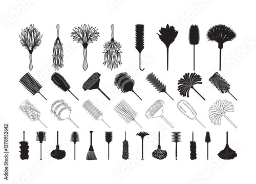 Feather Duster vector, Feather Duster clipart, Feather Duster silhouette