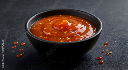 Wallpaper Mural Zesty peri-peri sauce swirls in a dark bowl, offering a flavor-packed experience Torontodigital.ca