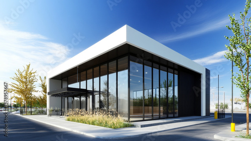 Wallpaper Mural Modern Commercial Building Exterior Glass Facade Sunny Day Architectural Design Torontodigital.ca
