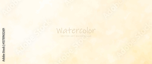 Yellow watercolor vector art background for cards, flyer, poster, banner and cover design. Hand drawn illustration for your design. place for text. Watercolor texture. Summer backdrop.