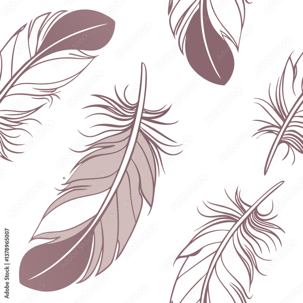 Obraz premium vector set of feathers