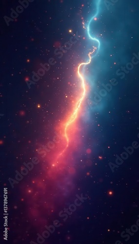 Ethereal light streaks on dark, glowing backdrop, digital, nebula, shine