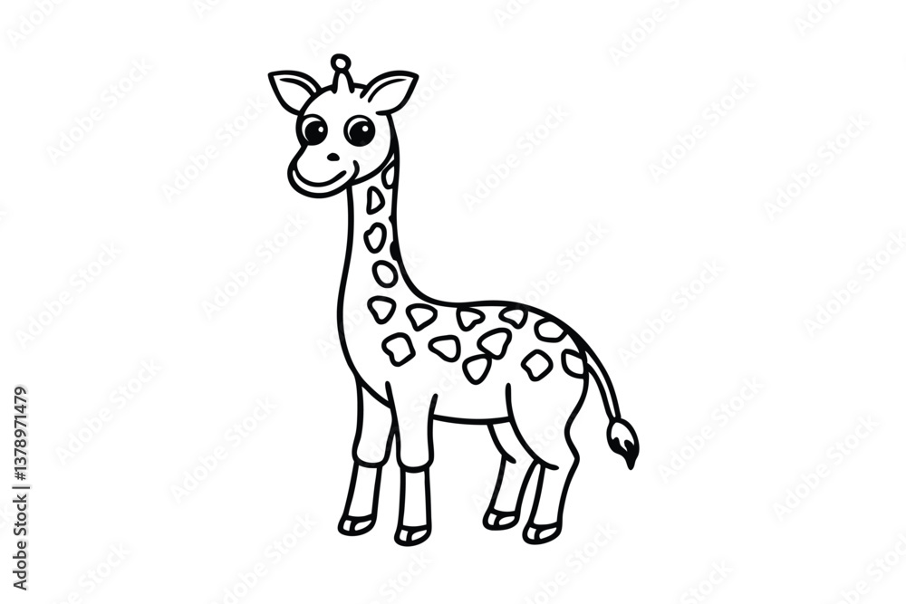 Fototapeta premium giraffe cartoon isolated on white