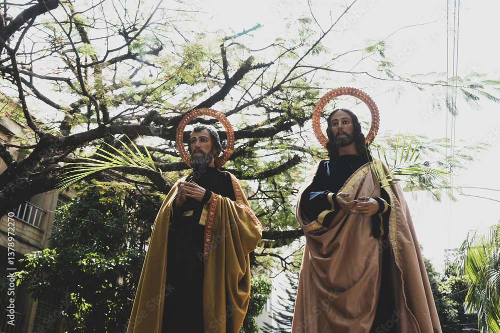 Obraz premium Holy Week procession, traditional Catholic celebration 