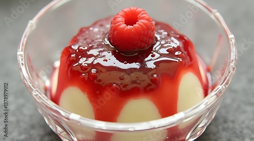 Wallpaper Mural Elegant Panna Cotta with Raspberry Coulis Torontodigital.ca