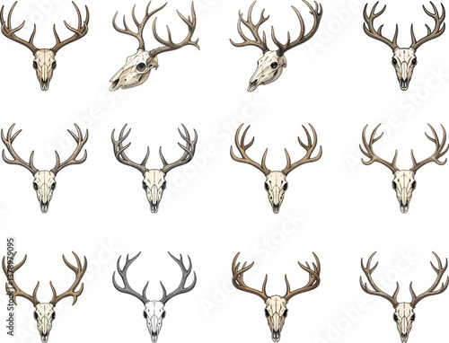 deer skull vector and illustration 