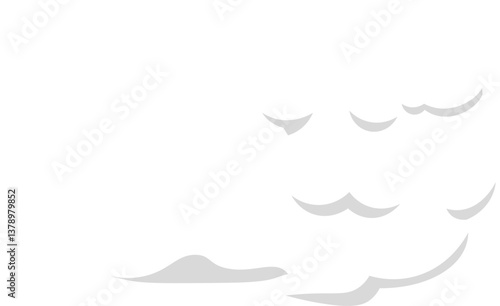 Minimalist vector illustration representing stylized clouds floating on a white background, ideal for websites, apps and various graphic design projects
