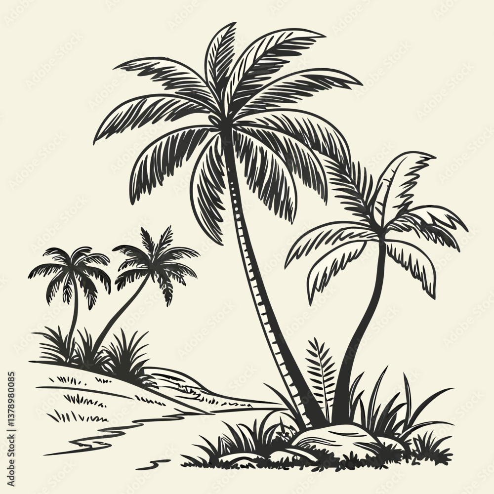 Obraz premium palm tree silhouette
