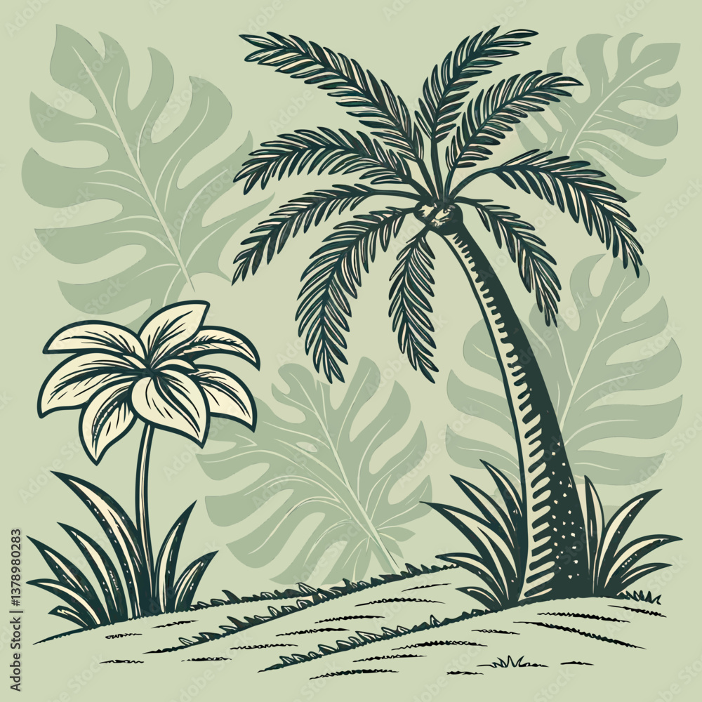 vector illustration of palm trees vector illustration of palm trees