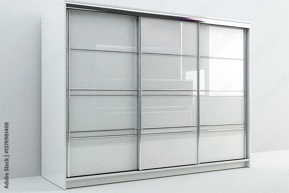Modern sleek white wardrobe with sliding doors, featuring a minimalist design perfect for contemporary interiors. Modern sleek white wardrobe with sliding doors, featuring a minimalist design perfect for contemporary interiors.