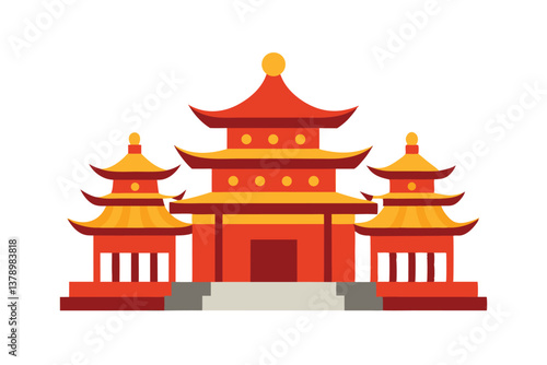 chinese temple vector illustration