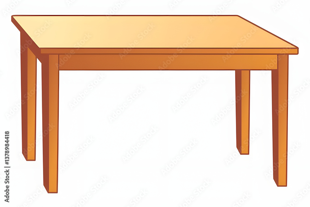 A high-quality, realistic wooden table isolated on a pure white background. The table has smooth polished wood grain, natural lighting, and soft shadows beneath. No reflections, no background elements A high-quality, realistic wooden table isolated on a pure white background. The table has smooth polished wood grain, natural lighting, and soft shadows beneath. No reflections, no background elements