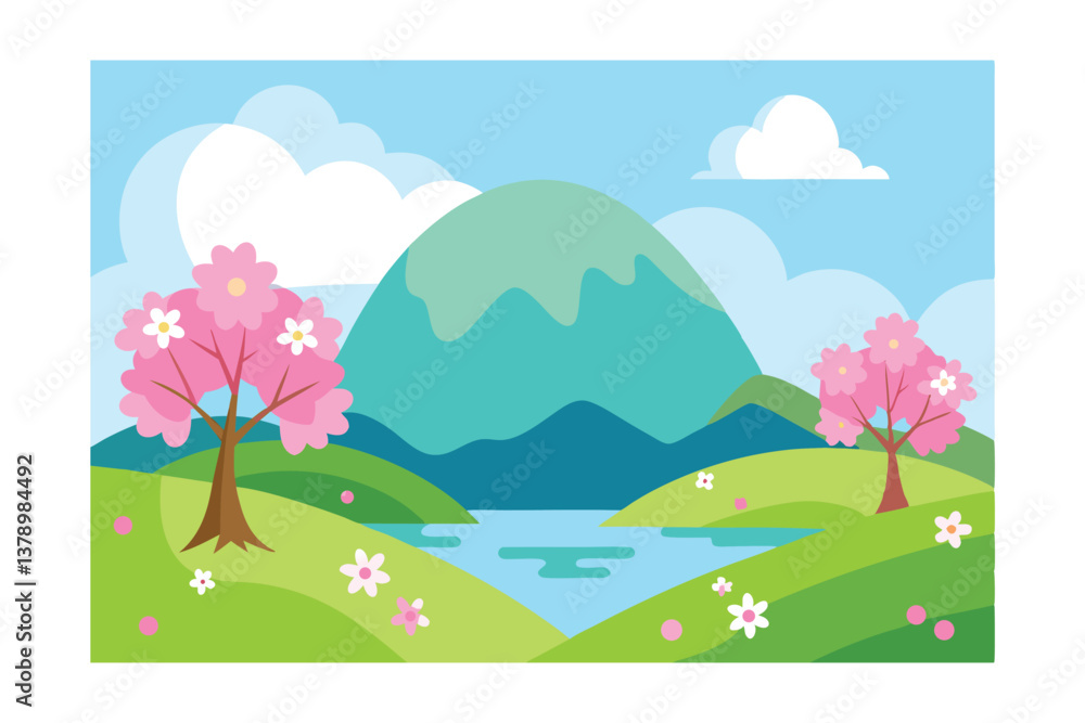 Fototapeta premium summer landscape with mountains