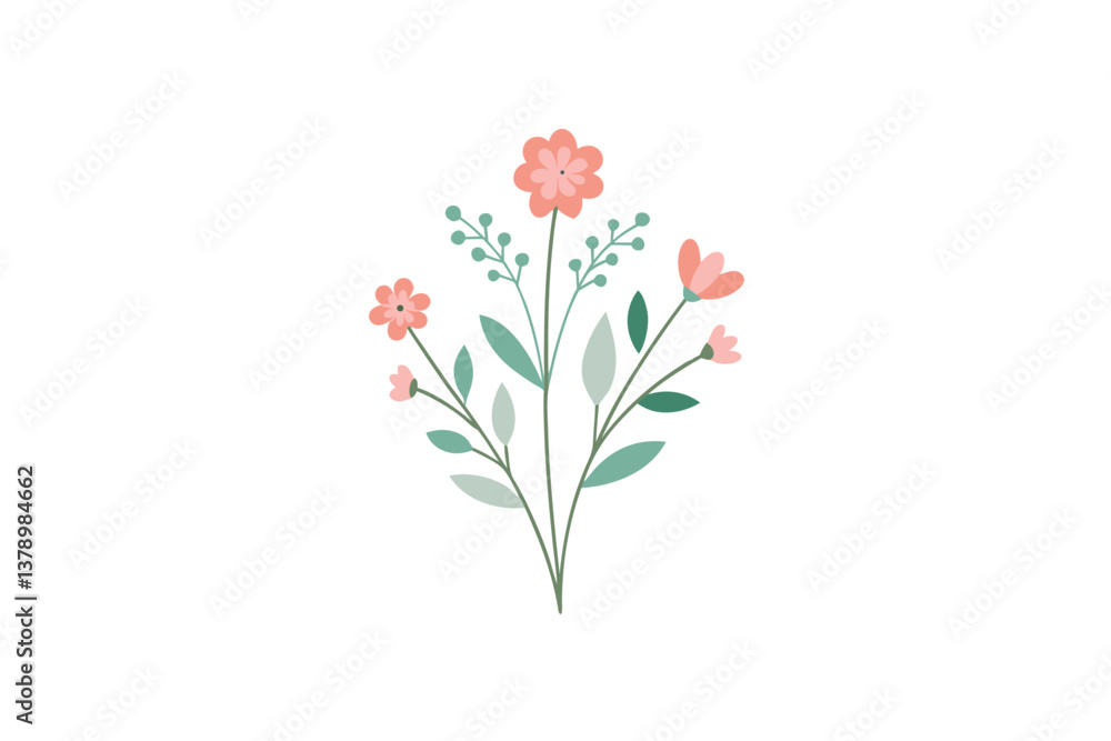 Obraz premium pink flower isolated on white background