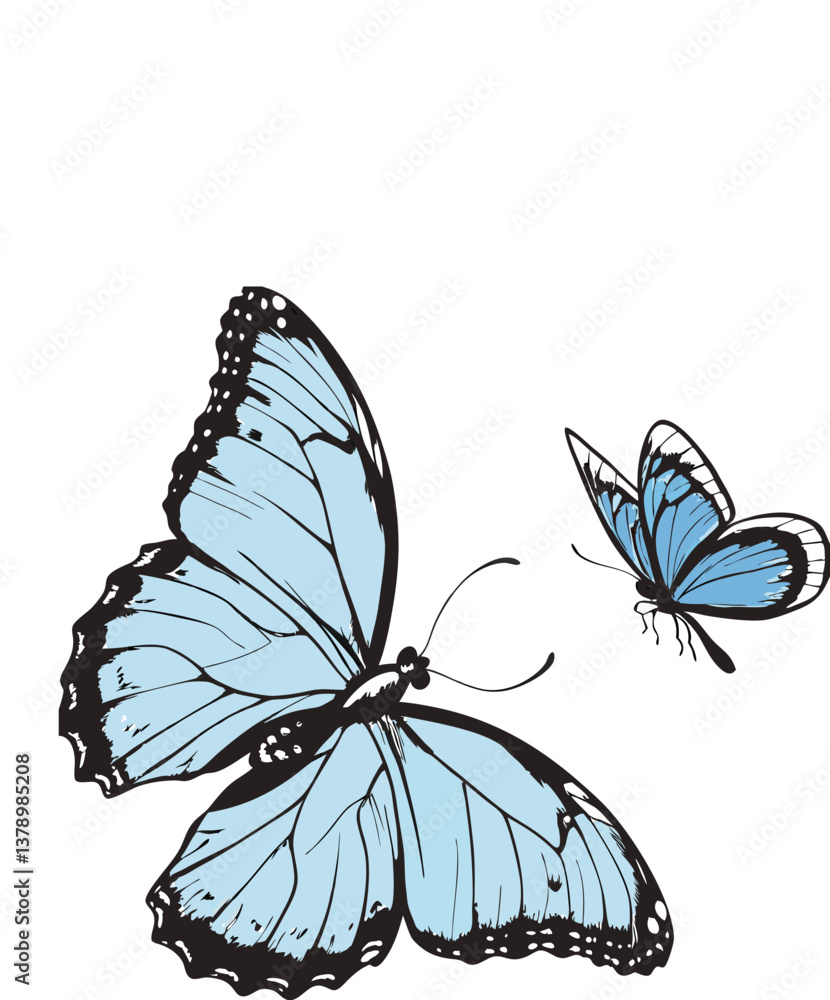 Obraz premium A colorful butterfly with yellow and orange wings flying on a white background
