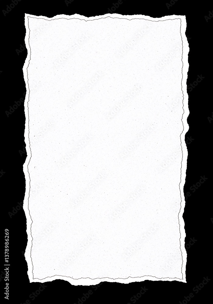 Obraz premium Torn Paper Frame White Background. AI Generated