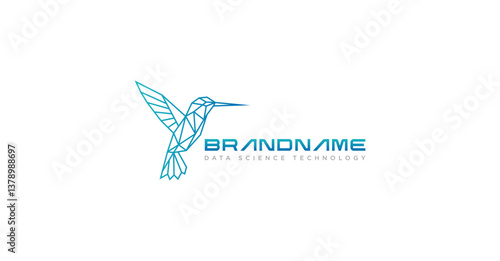 Humming Bird Geometric Polygonal Logo
