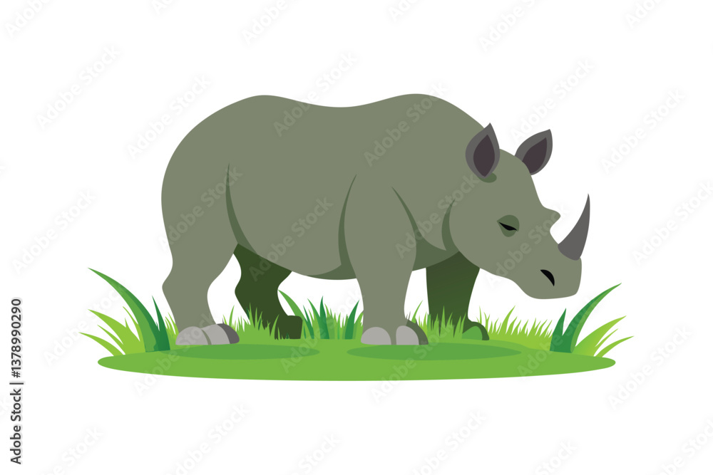 Obraz premium rhino on white
