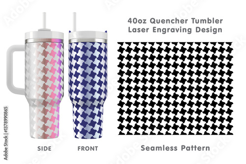 Seamless laser engraving design for 40oz quencher tumbler. Abstract tileable pattern. Full tumbler wrap. Vector illustration.