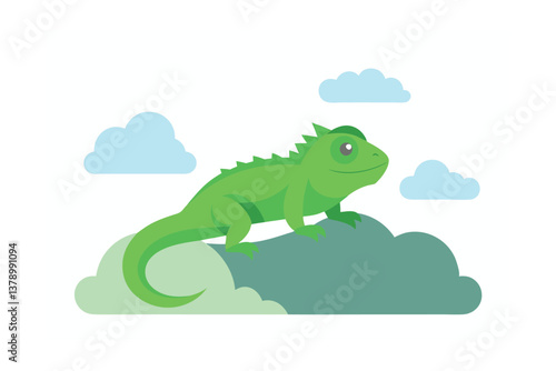 vector illustration of a cartoon crocodile