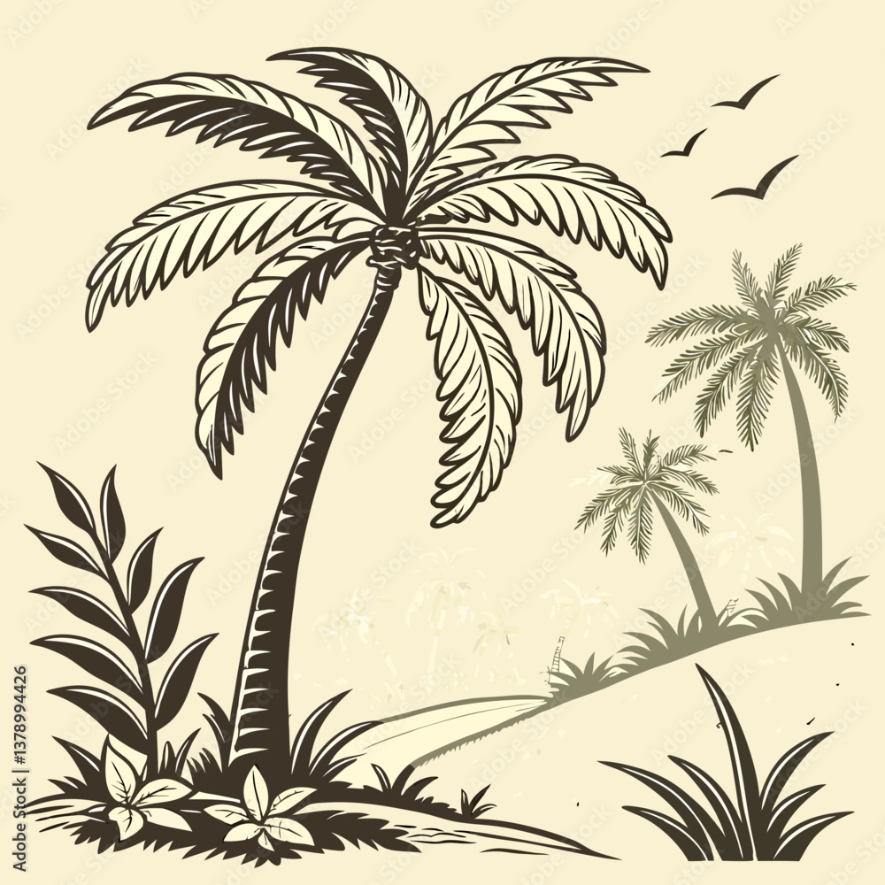 Fototapeta premium palm trees vector
