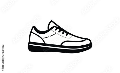Shoe vector isolated silhouette, shoe vector silhouette art isolated on white background.