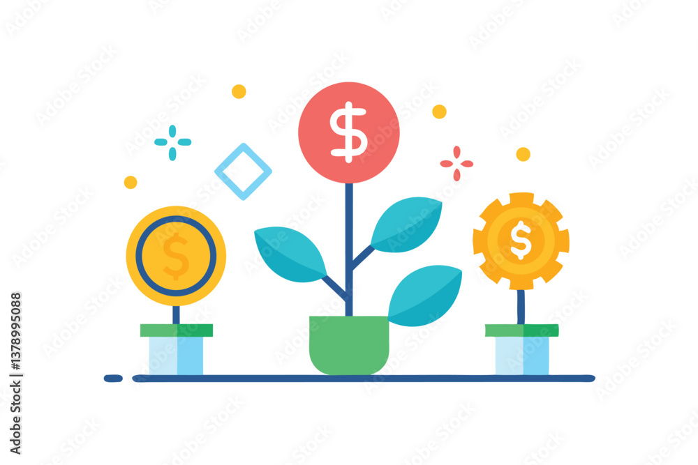 vector illustration of a set of spring flowers and plants vector illustration of a set of spring flowers and plants